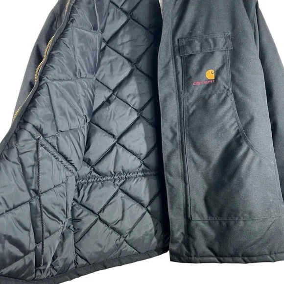 CARHARTT Men’s C14 Black Duck Canvas Arctic Quilted Lined Chore Coat 3XL